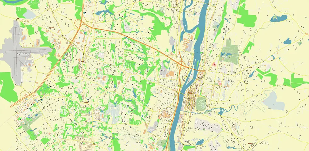 Troy New York USA PDF Vector Map High Detailed editable layered Adobe PDF