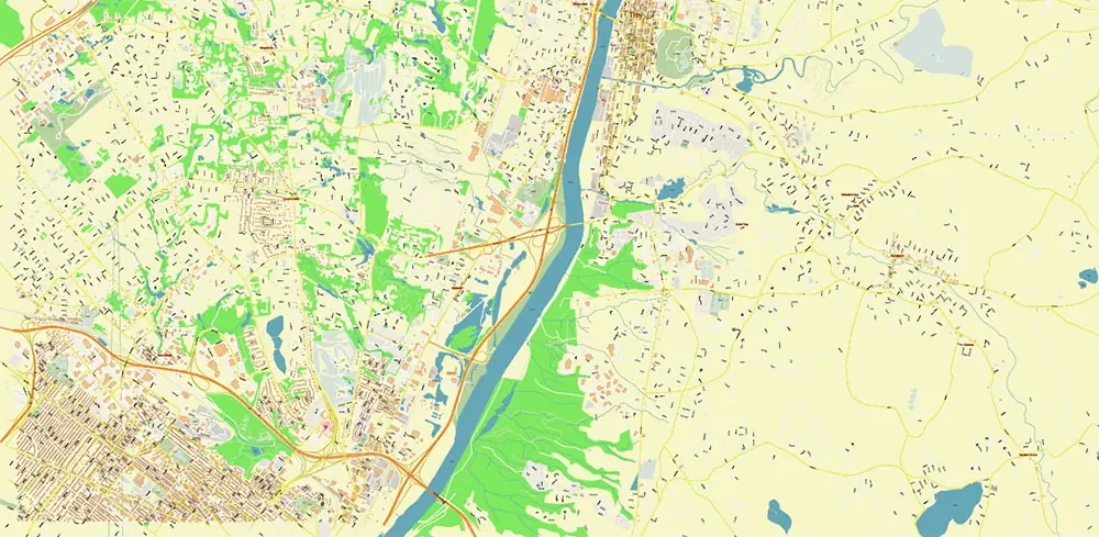 Troy New York USA PDF Vector Map High Detailed editable layered Adobe PDF