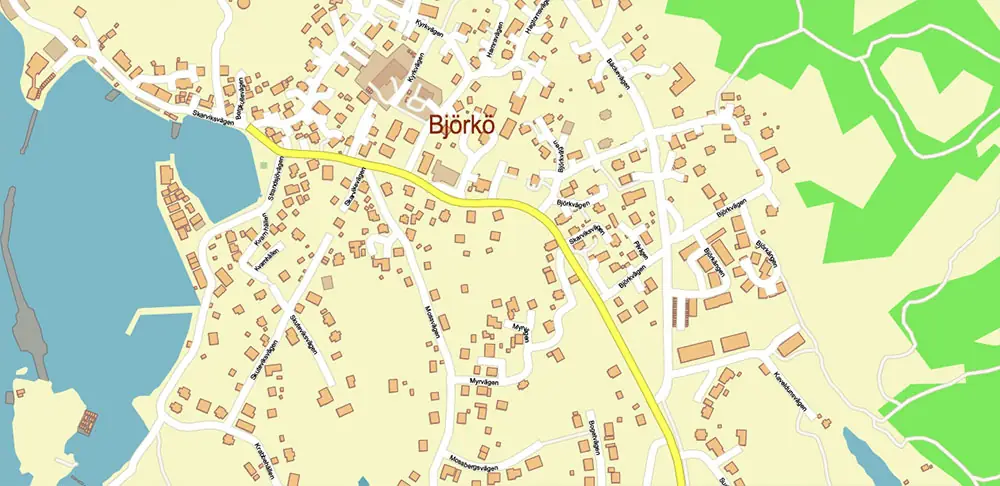 Gothenburg / Göteborg Sweden Vector Map High Detailed Editable Layered Adobe Illustrator