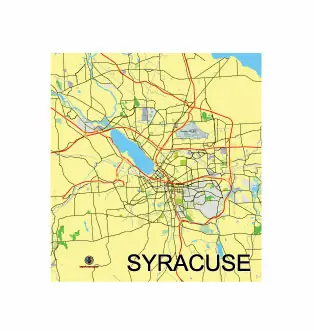 Free Vector map of the City of Syracuse, New York, USA.