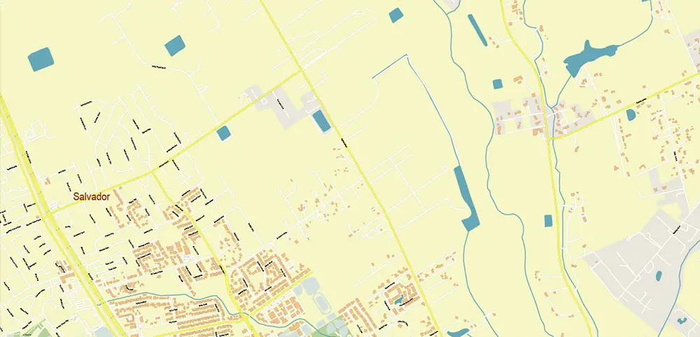 Napa + surrounding areas, California USA High Detailed PDF Vector Map Editable Layered Adobe PDF