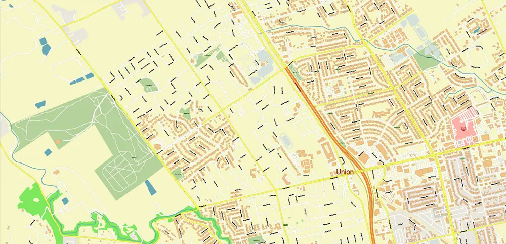 Napa + surrounding areas, California USA High Detailed PDF Vector Map Editable Layered Adobe PDF