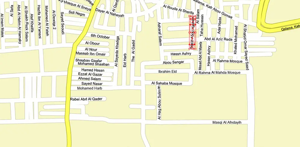 Cairo Metro Area Egypt PDF Vector Map High Detailed Street Map (ENGLISH NAMES) Adobe PDF in layers