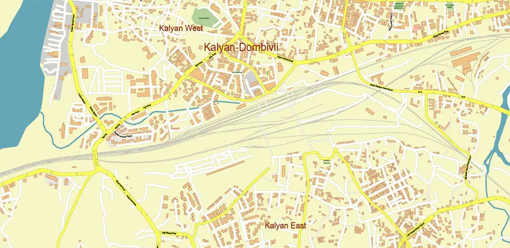 Mumbai India PDF Vector Map Exact Extra High Detailed Street Map Adobe PDF in layers