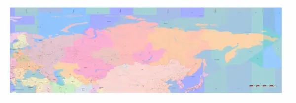 Soviet Union 1977 Transport Vector Map, COLORED Adobe Illustrator