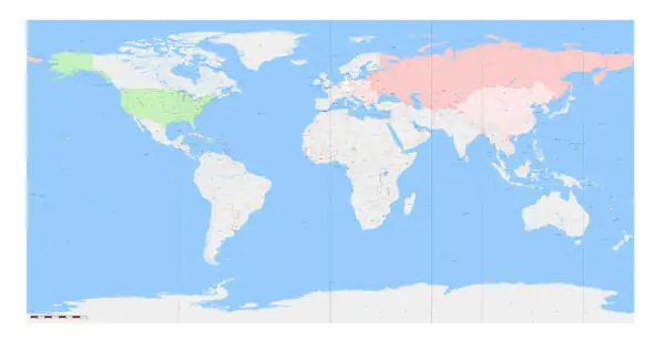 World 1977 Vector Map, indicating KGB world locations, Adobe Illustrator
